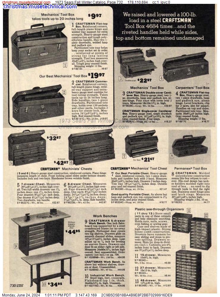 1973 Sears Fall Winter Catalog, Page 732