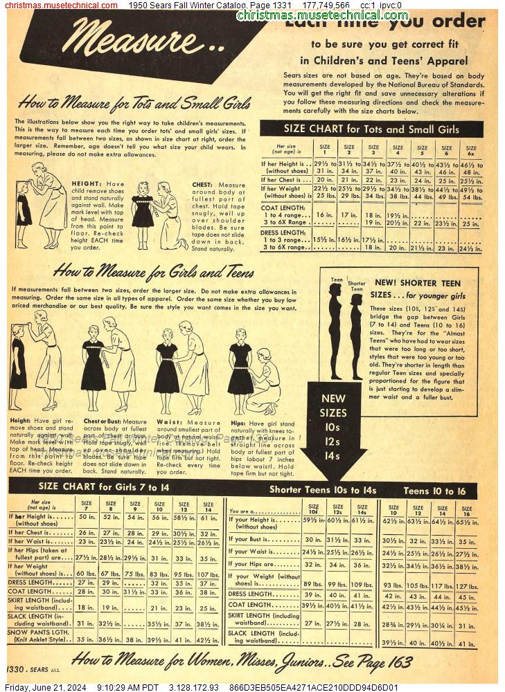 1950 Sears Fall Winter Catalog, Page 1331