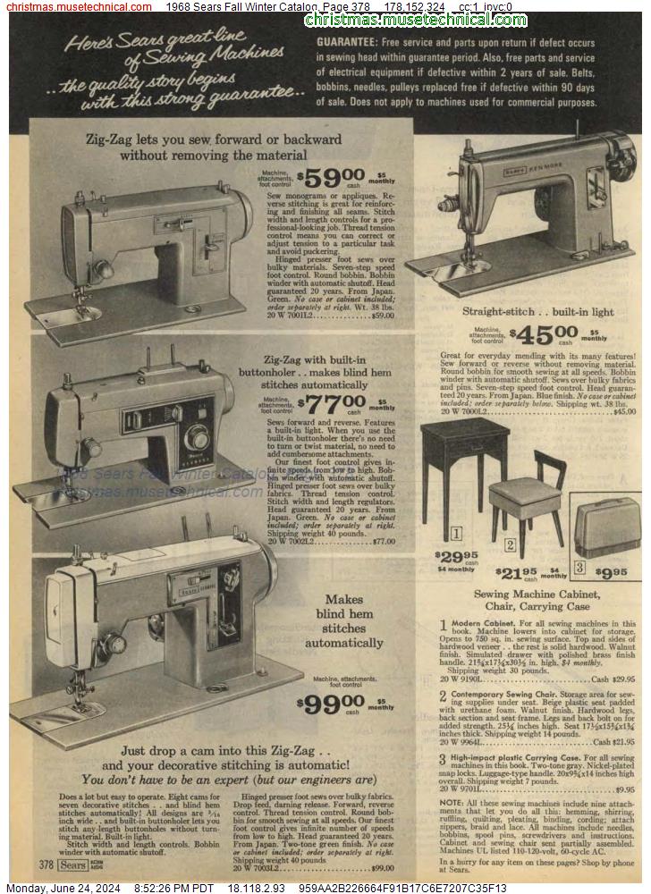 1968 Sears Fall Winter Catalog, Page 378