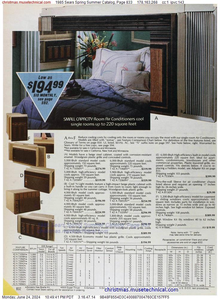 1985 Sears Spring Summer Catalog, Page 833