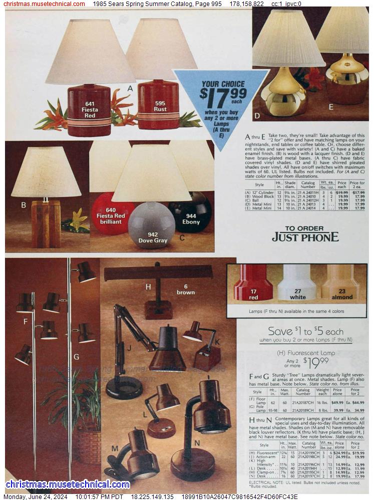 1985 Sears Spring Summer Catalog, Page 995