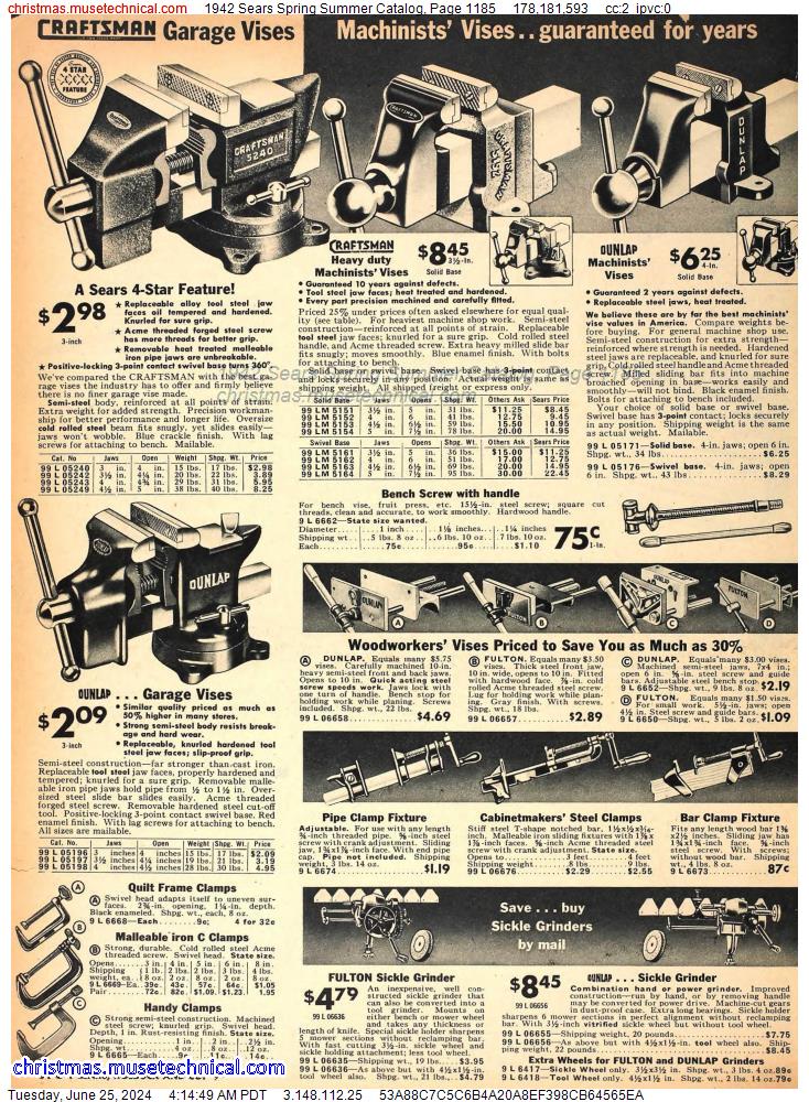1942 Sears Spring Summer Catalog, Page 1185