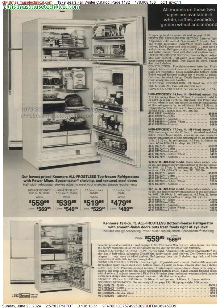 1979 Sears Fall Winter Catalog, Page 1182