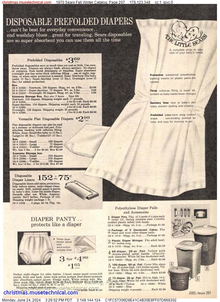 1970 Sears Fall Winter Catalog, Page 207