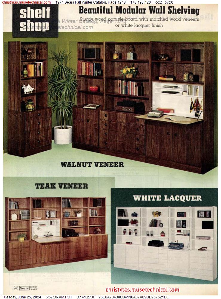 1974 Sears Fall Winter Catalog, Page 1248