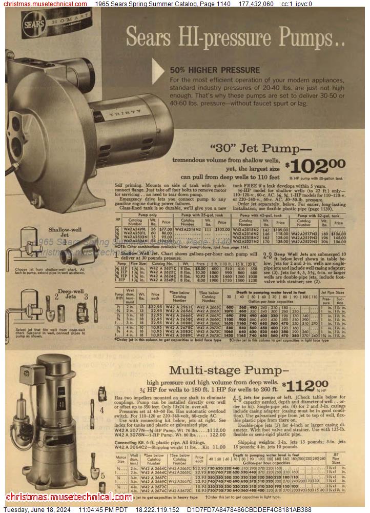 1965 Sears Spring Summer Catalog, Page 1140