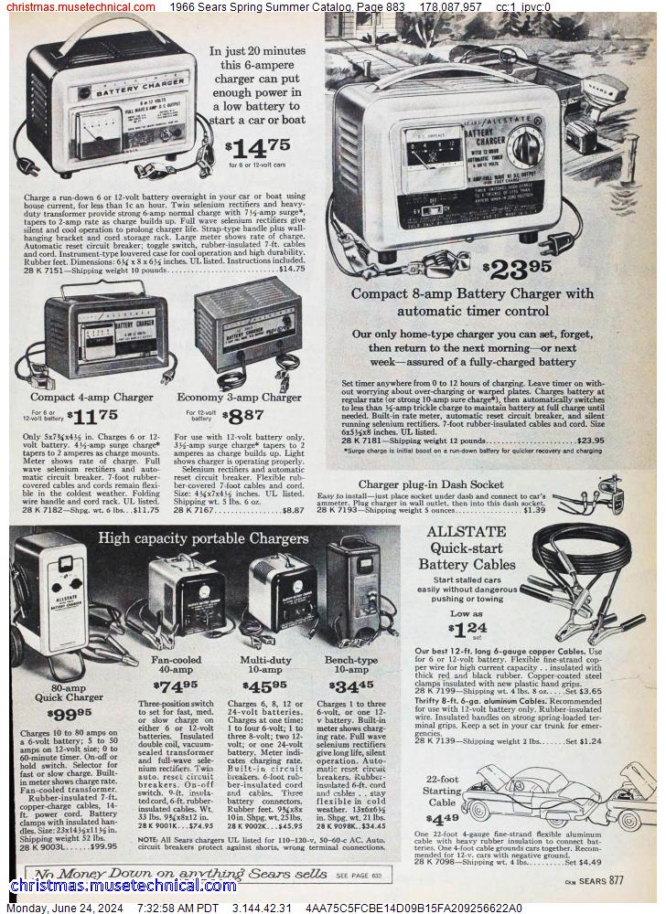 1966 Sears Spring Summer Catalog, Page 883