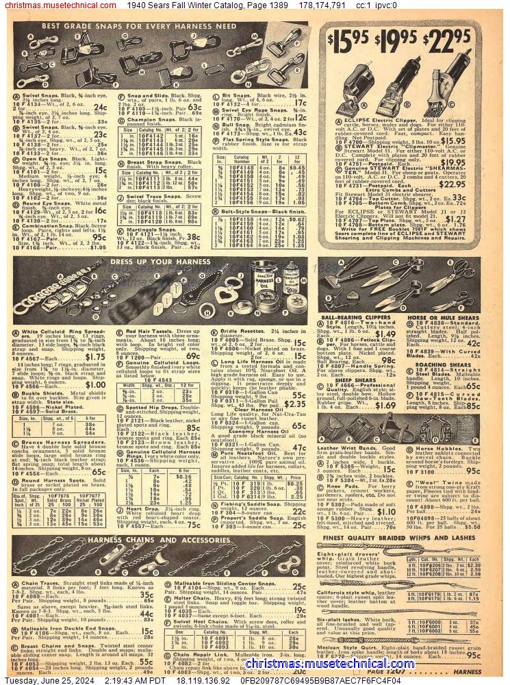 1940 Sears Fall Winter Catalog, Page 1389