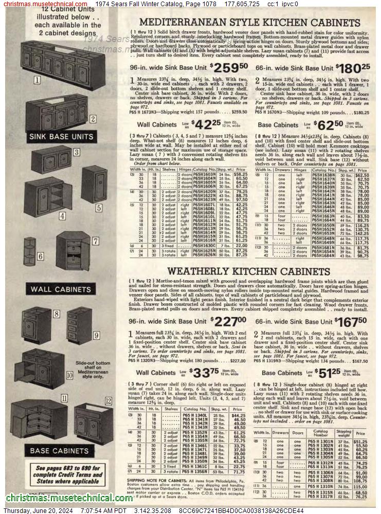 1974 Sears Fall Winter Catalog, Page 1078