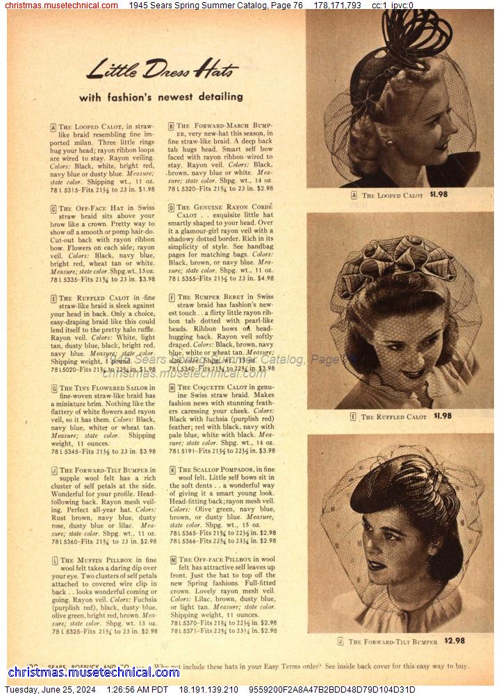 1945 Sears Spring Summer Catalog, Page 76