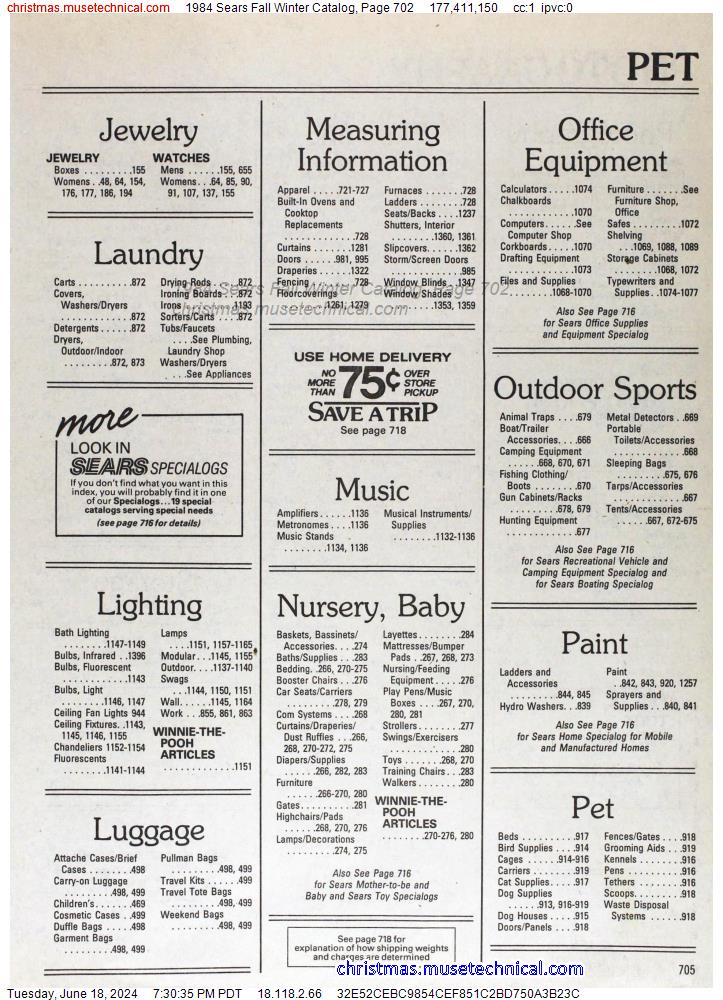 1984 Sears Fall Winter Catalog, Page 702