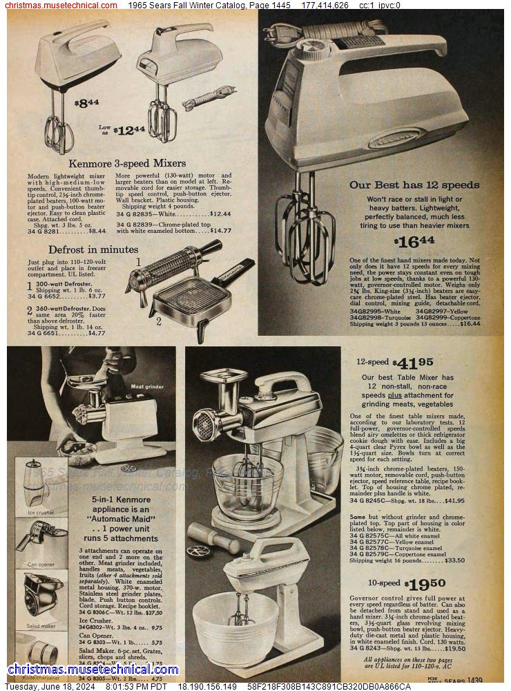 1965 Sears Fall Winter Catalog, Page 1445
