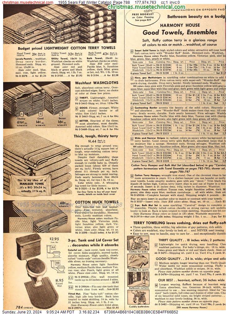 1955 Sears Fall Winter Catalog, Page 788