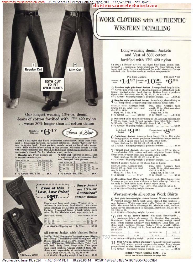 1971 Sears Fall Winter Catalog, Page 700