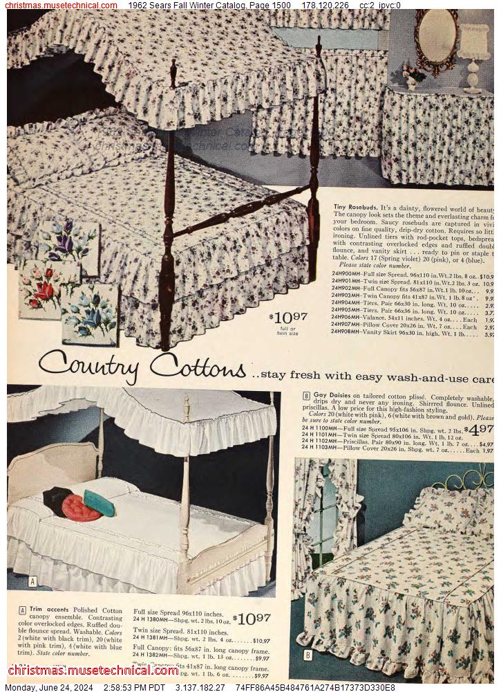 1962 Sears Fall Winter Catalog, Page 1500
