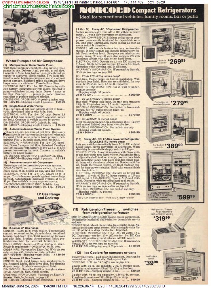 1978 Sears Fall Winter Catalog, Page 807