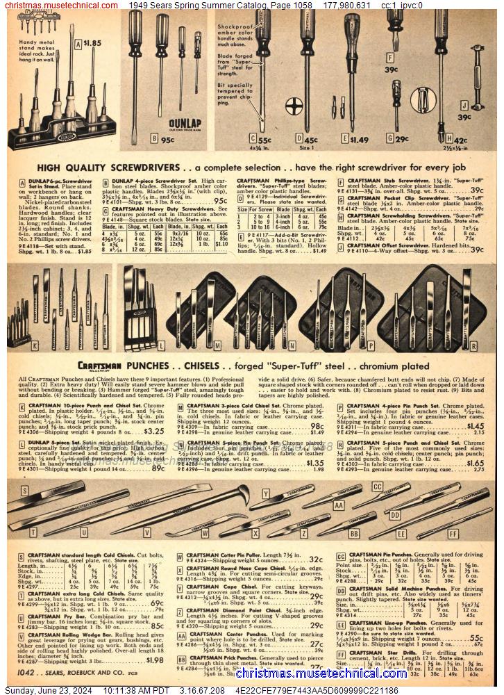 1949 Sears Spring Summer Catalog, Page 1058