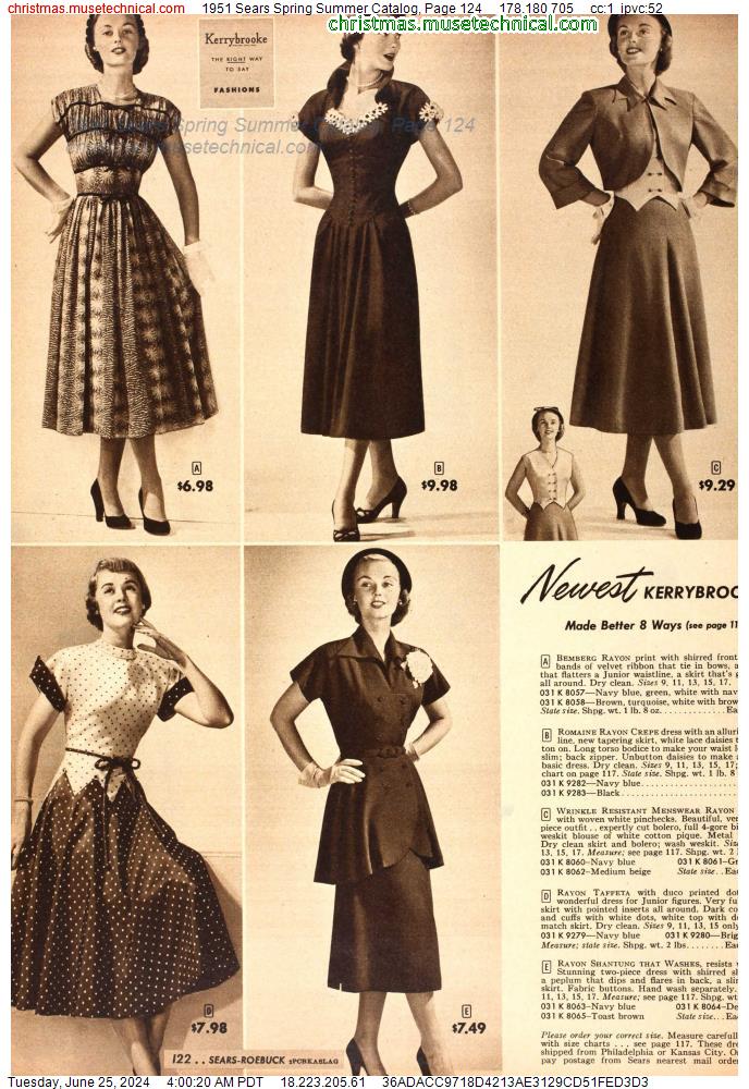 1951 Sears Spring Summer Catalog, Page 124