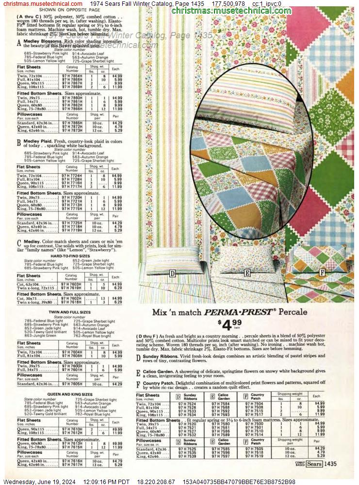 1974 Sears Fall Winter Catalog, Page 1435