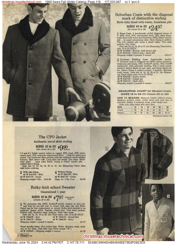 1968 Sears Fall Winter Catalog, Page 116