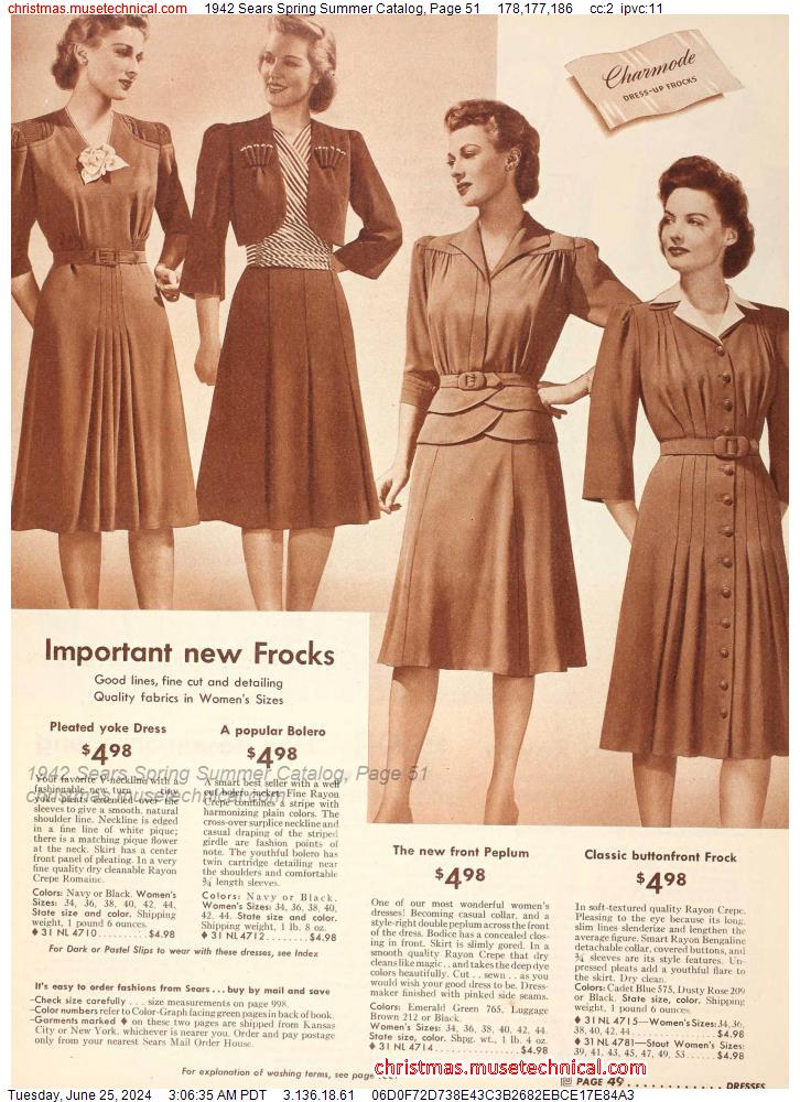 1942 Sears Spring Summer Catalog, Page 51