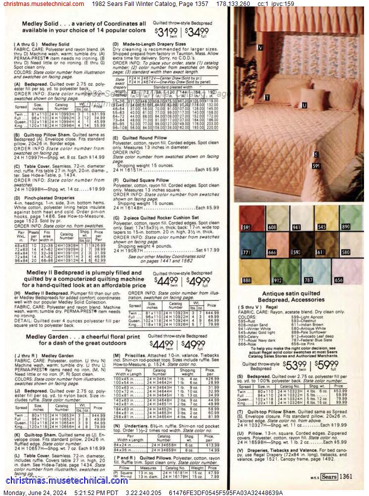 1982 Sears Fall Winter Catalog, Page 1357
