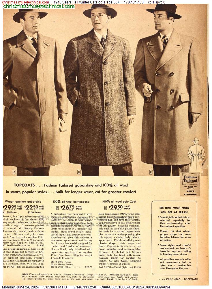 1948 Sears Fall Winter Catalog, Page 507