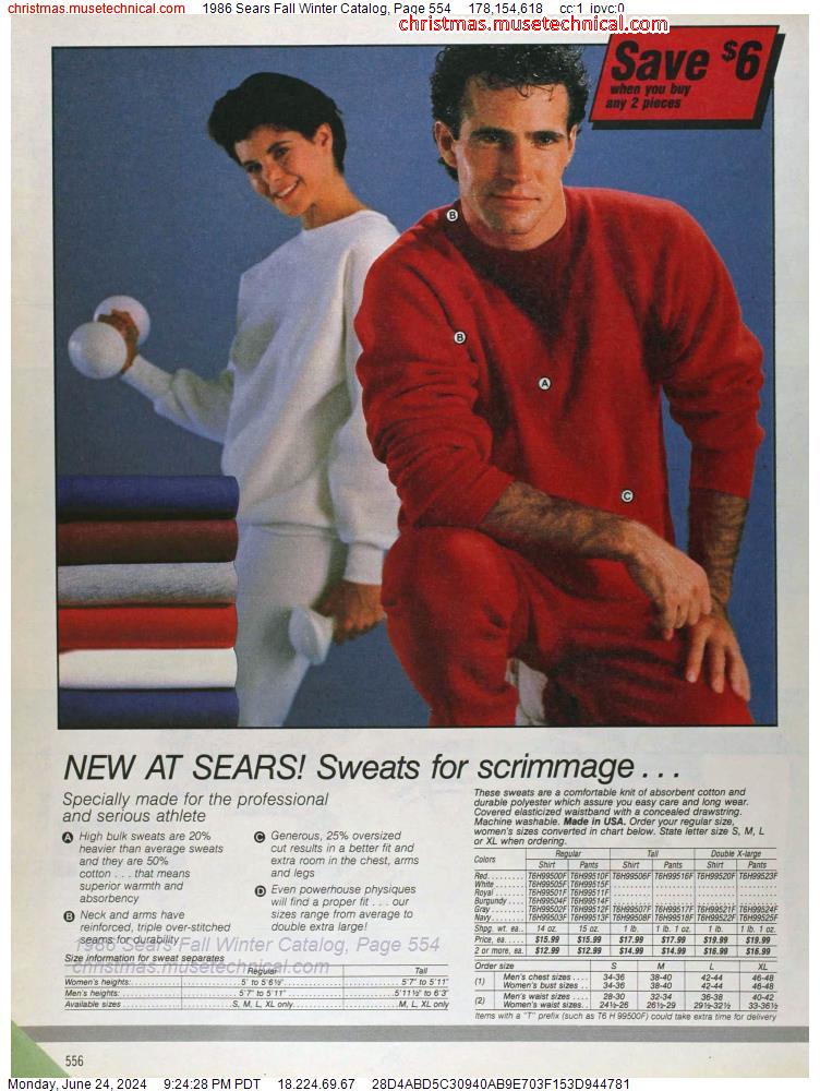 1986 Sears Fall Winter Catalog, Page 554