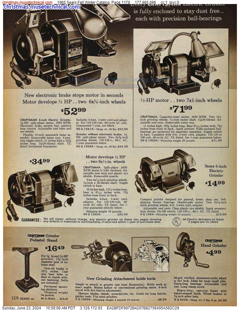 1965 Sears Fall Winter Catalog, Page 1178