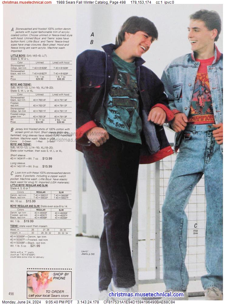 1988 Sears Fall Winter Catalog, Page 498