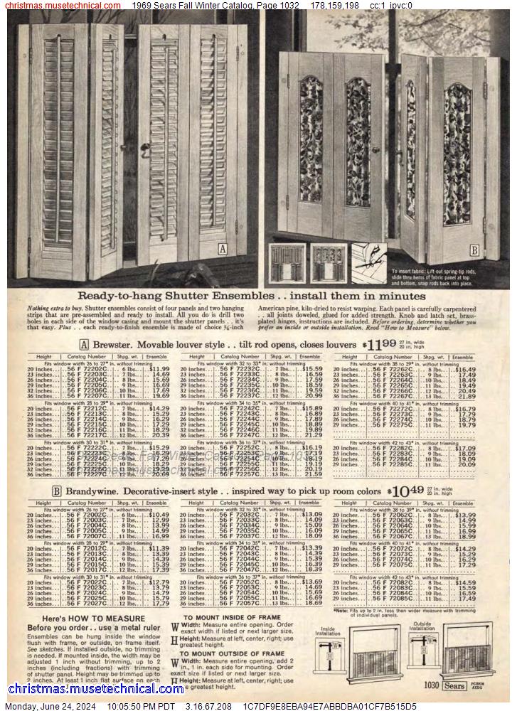 1969 Sears Fall Winter Catalog, Page 1032
