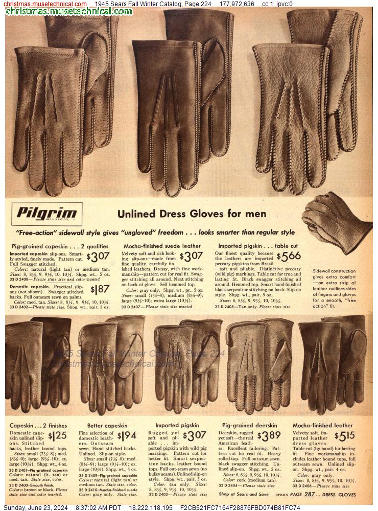1945 Sears Fall Winter Catalog, Page 224