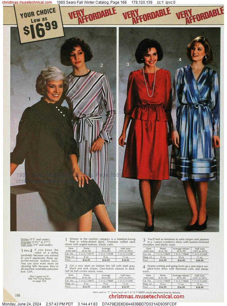 1985 Sears Fall Winter Catalog, Page 166