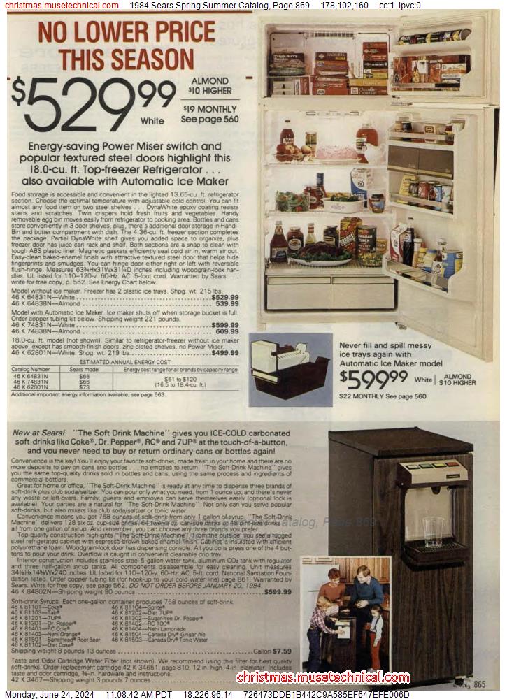 1984 Sears Spring Summer Catalog, Page 869
