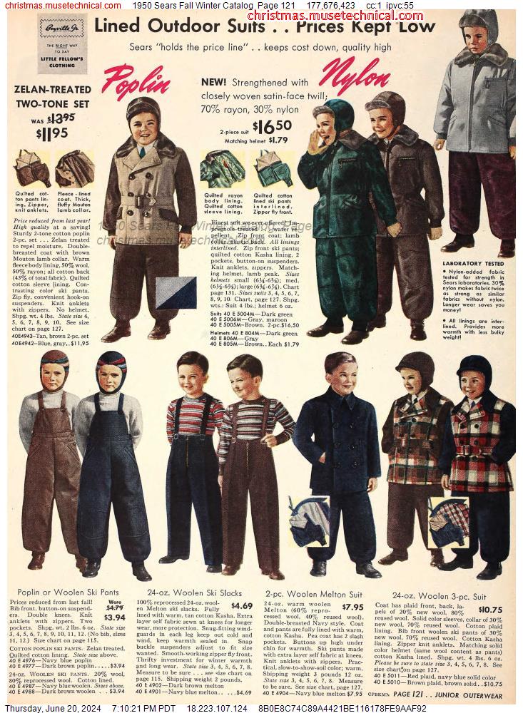 1950 Sears Fall Winter Catalog, Page 121