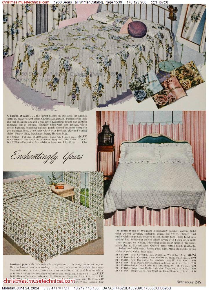 1960 Sears Fall Winter Catalog, Page 1539
