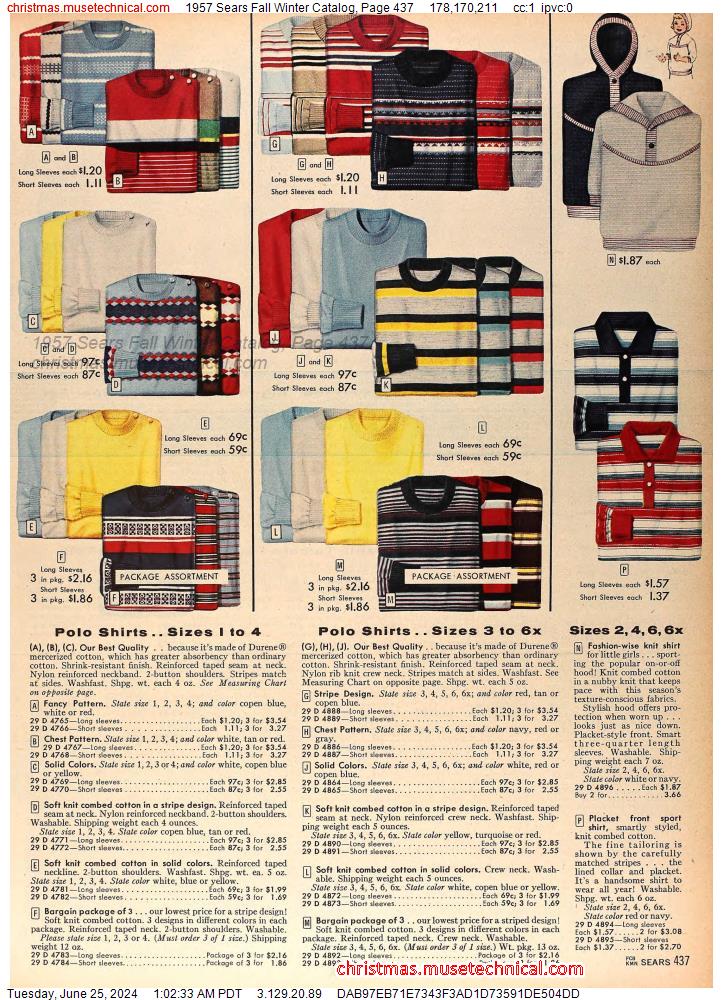 1957 Sears Fall Winter Catalog, Page 437