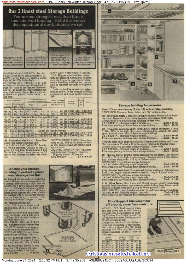 1979 Sears Fall Winter Catalog, Page 947