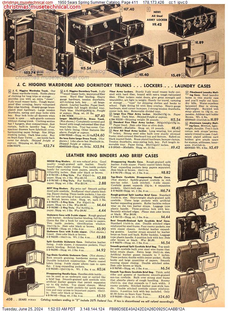 1950 Sears Spring Summer Catalog, Page 411