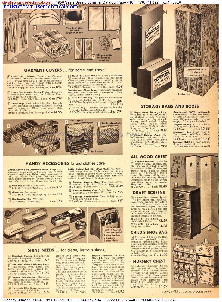 1950 Sears Spring Summer Catalog, Page 416