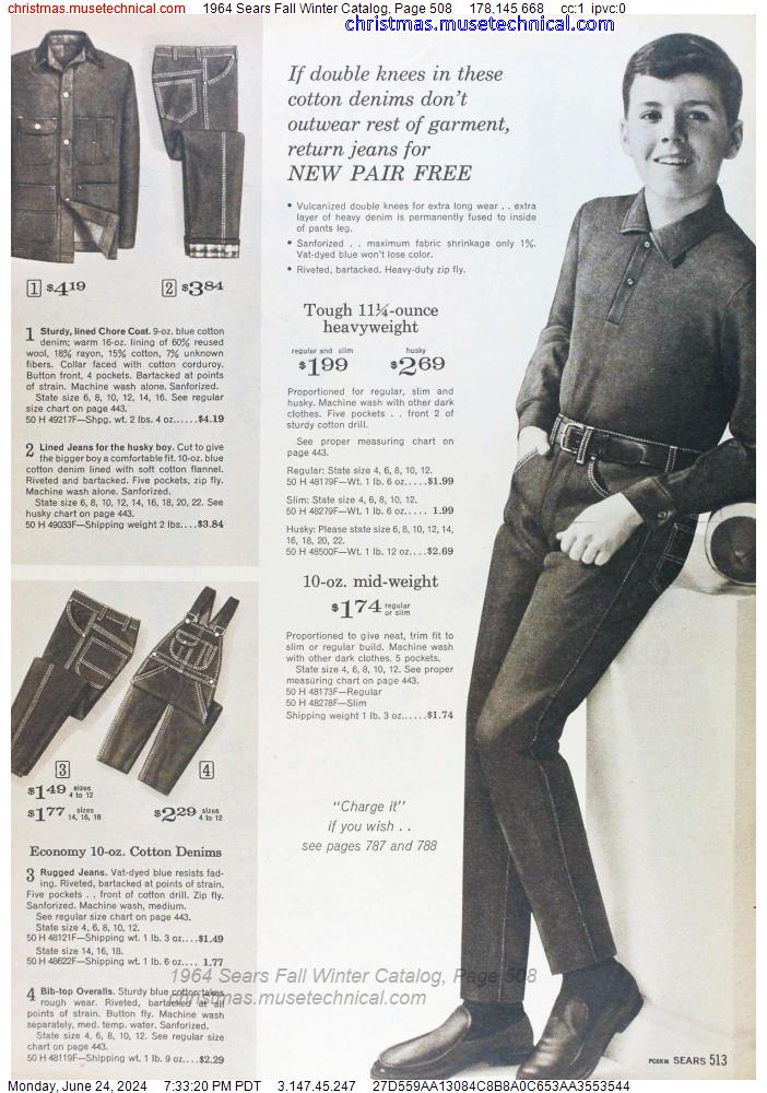 1964 Sears Fall Winter Catalog, Page 508