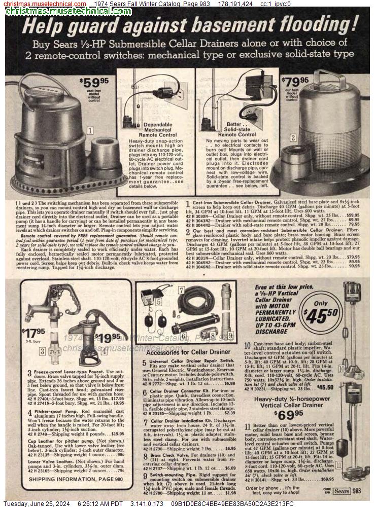 1974 Sears Fall Winter Catalog, Page 983