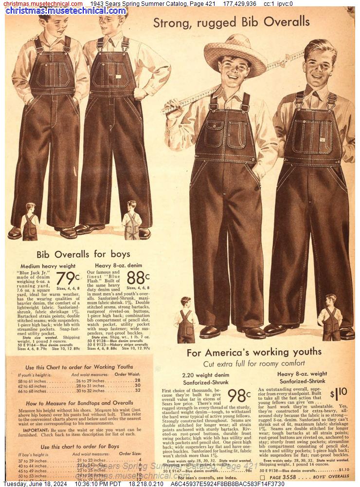 1943 Sears Spring Summer Catalog, Page 421