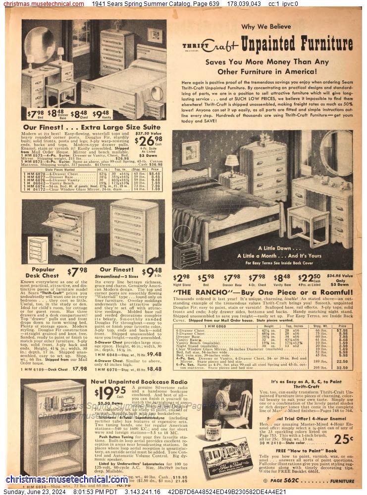 1941 Sears Spring Summer Catalog, Page 639