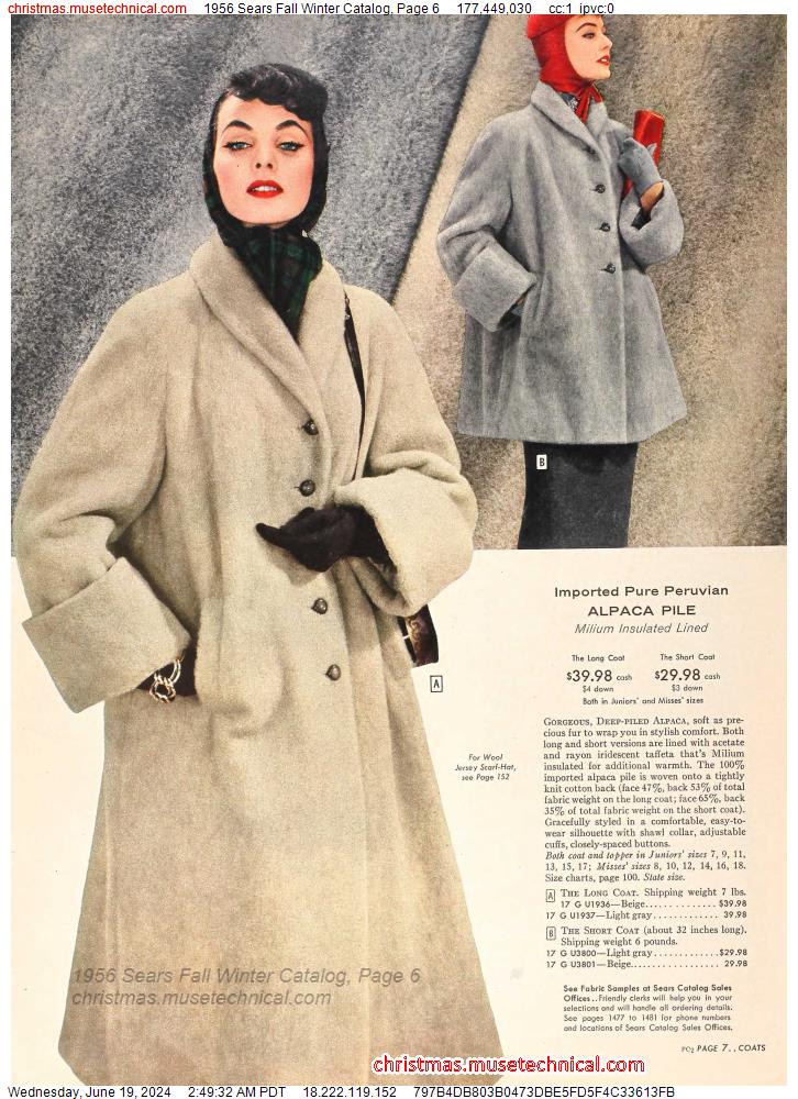 1956 Sears Fall Winter Catalog, Page 6
