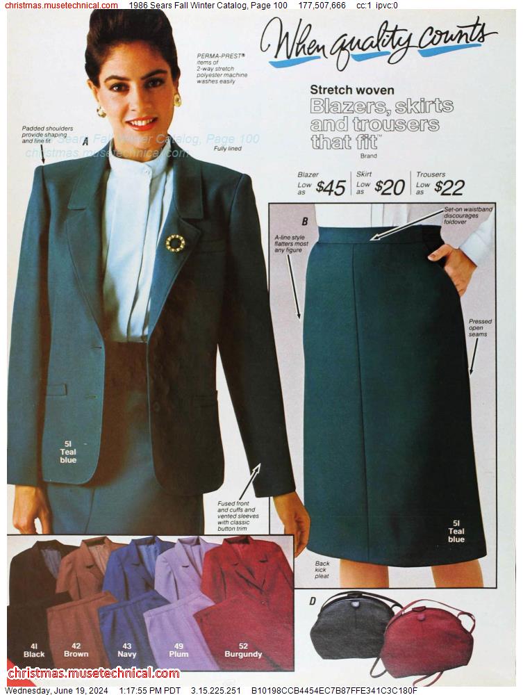 1986 Sears Fall Winter Catalog, Page 100