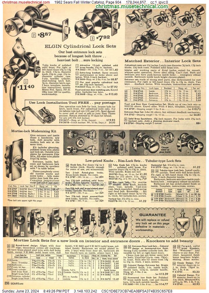 1962 Sears Fall Winter Catalog, Page 904