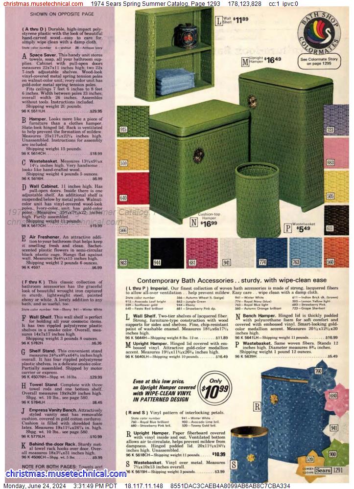 1974 Sears Spring Summer Catalog, Page 1293