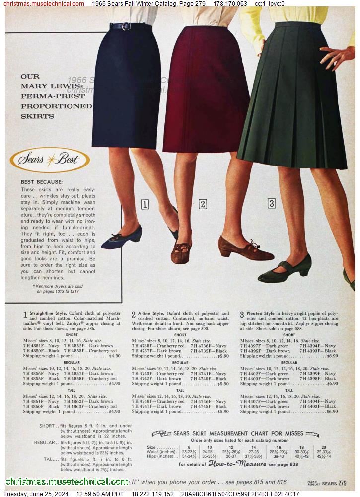 1966 Sears Fall Winter Catalog, Page 279