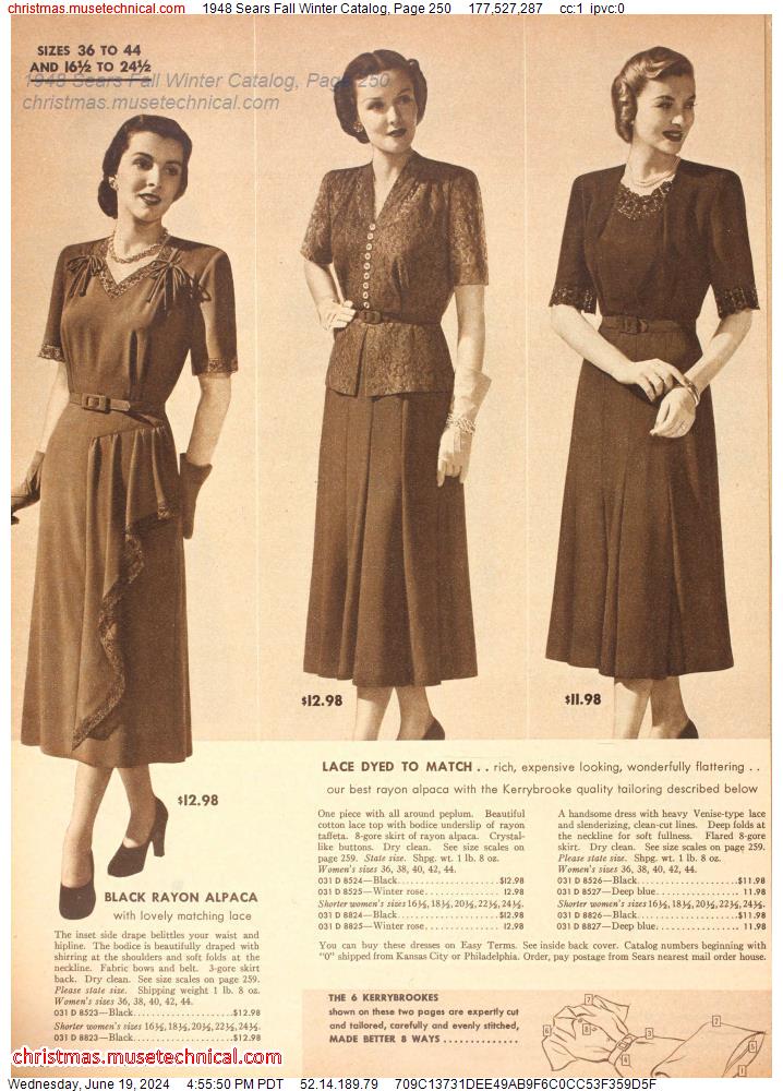 1948 Sears Fall Winter Catalog, Page 250